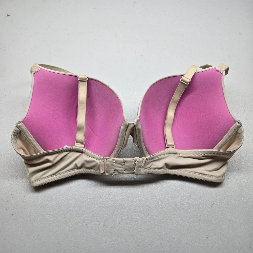 PINK Women Bra 38DD Beige Pink Lining‎ Push Up Underwired